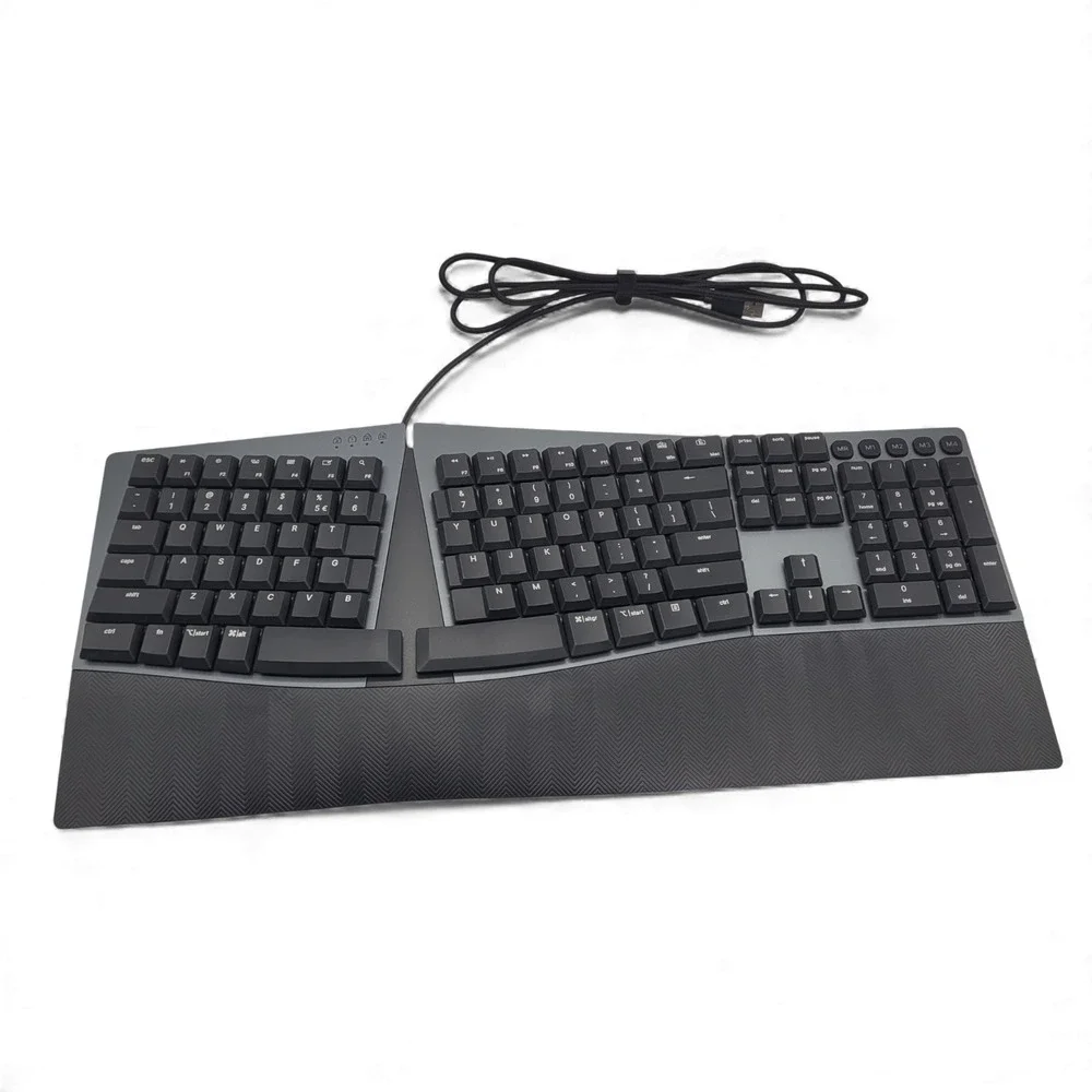 Ergonomic Wired Keyboard Brown Switches Split‎ Layout USB Mac Win Black – Perixx
